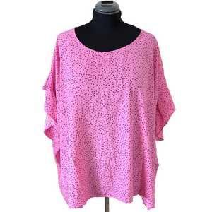 Chic Soul Pink Polka Dot Ruffle Sleeves Blouse SKU1500